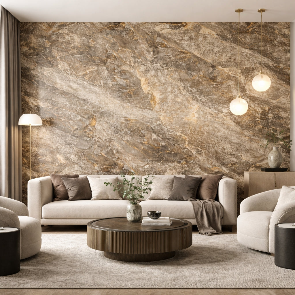 Rouleau Panneau Mural Autocollant Effet Marbre Grège 60 cm x 2,80 m – Épaisseur 3 mm