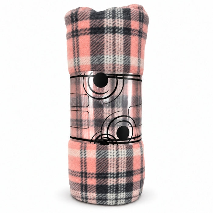 Plaid 2 Places à Carreaux Rose – 200 × 240 cm