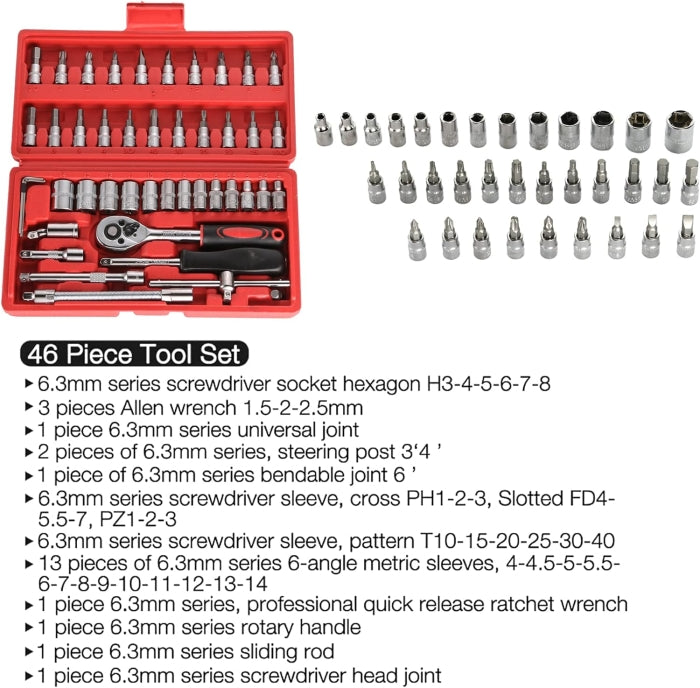 Adaptateur Jeu Coffret Douille Pour Bricolage 46 Pièces