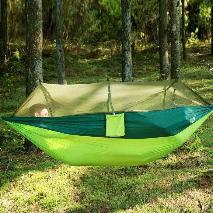 Ensemble De Hamac De Camping Multifonctionnel Et Pliable Avec Moustiquaire 260 X 140 Cm