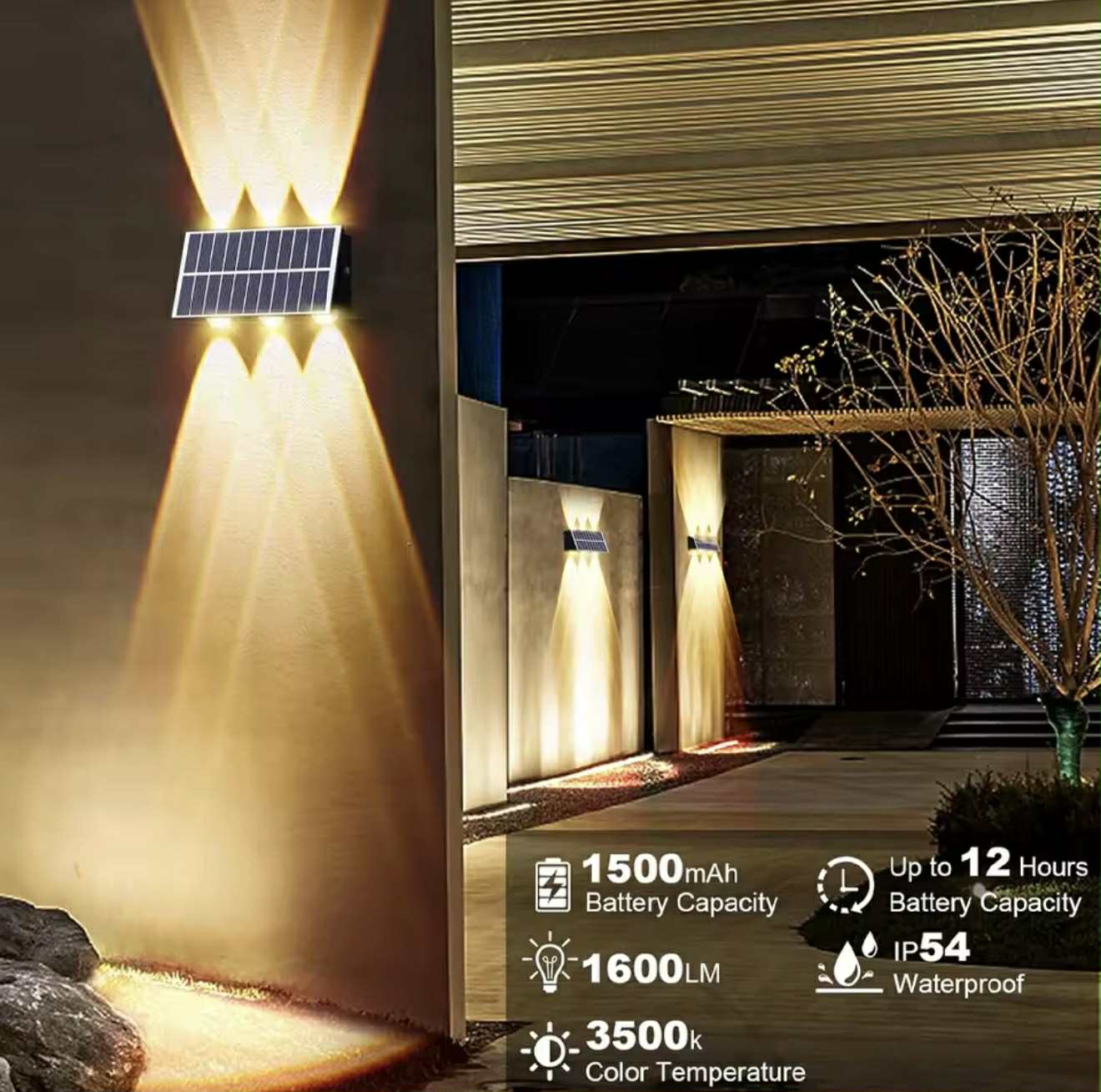 Applique Murale Solaire LED Extérieure 6 LED
