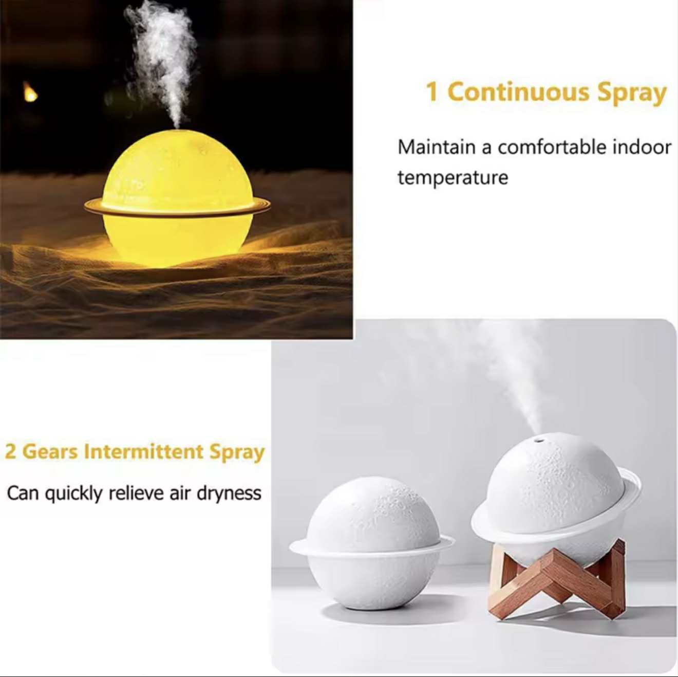 Aroma Diffuseur Électrique D'Huiles Essentielles Motif MOON 200 Ml