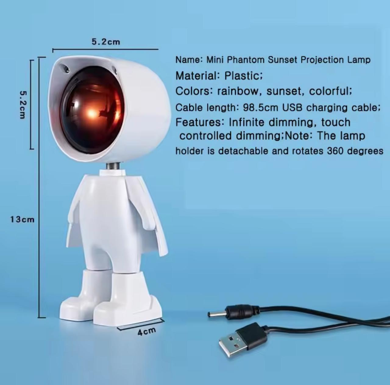 Astronaut Sunset Projection Lampe 360°