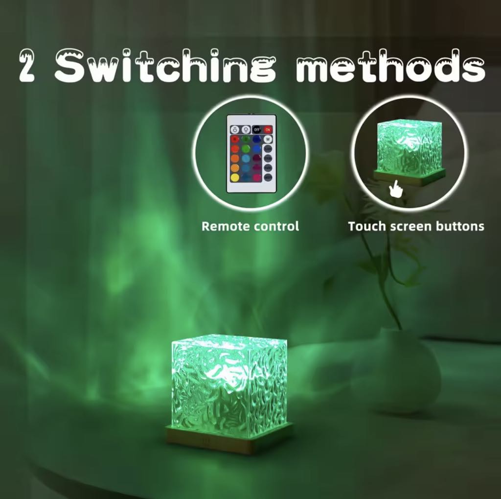 Lampe Projecteur à ondulation d'eau rotative RGB Tactile et avec télécommande