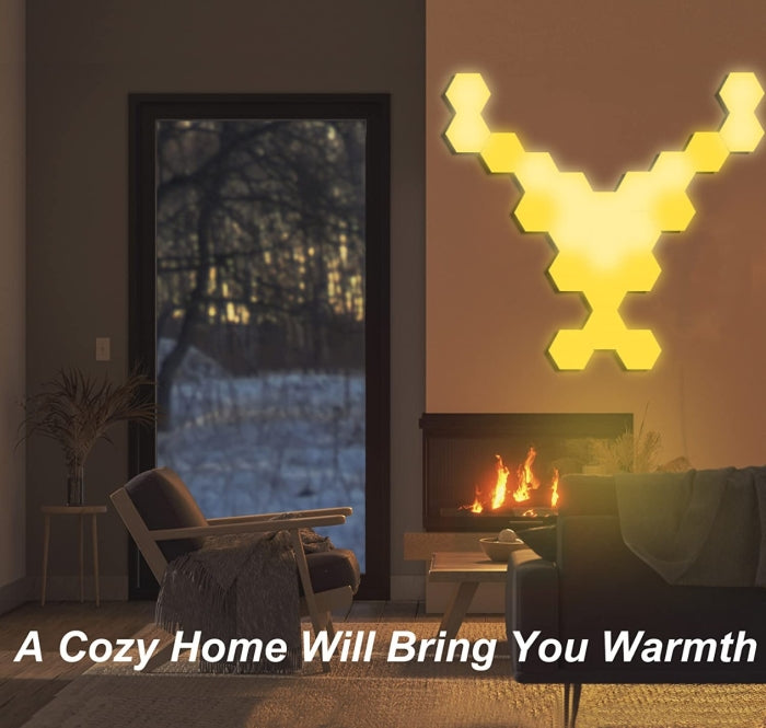 Panneau De 6 LED Mural Intelligent Lumières Hexagonales Contrôle Tactile Et Avec Télécommande 16 Couleurs