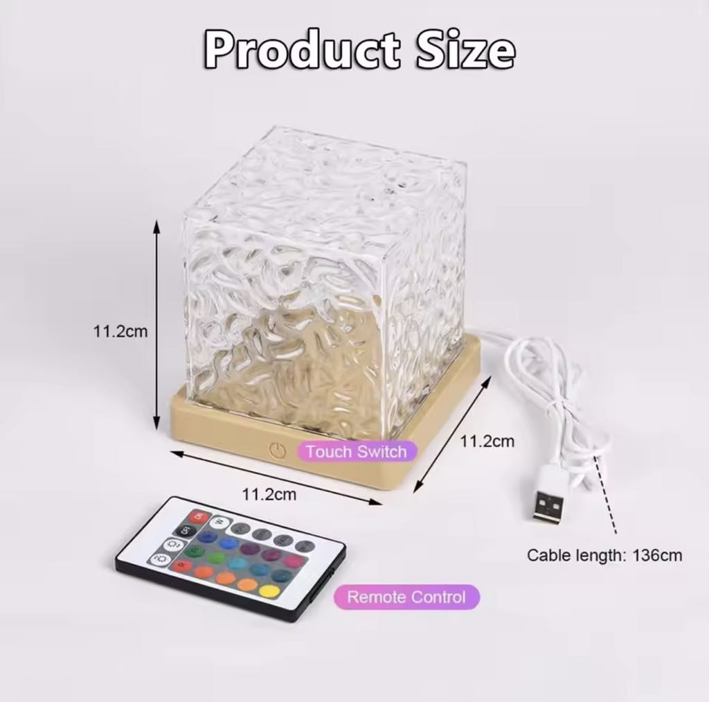 Lampe Projecteur à ondulation d'eau rotative RGB Tactile et avec télécommande