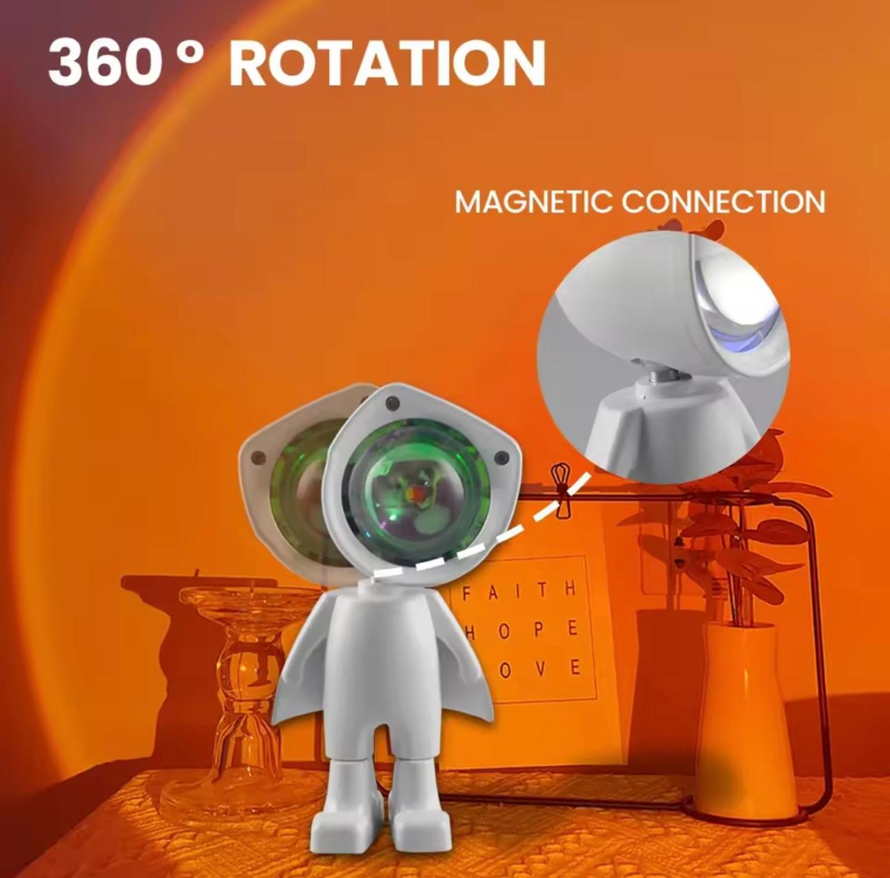 Astronaut Sunset Projection Lampe 360°