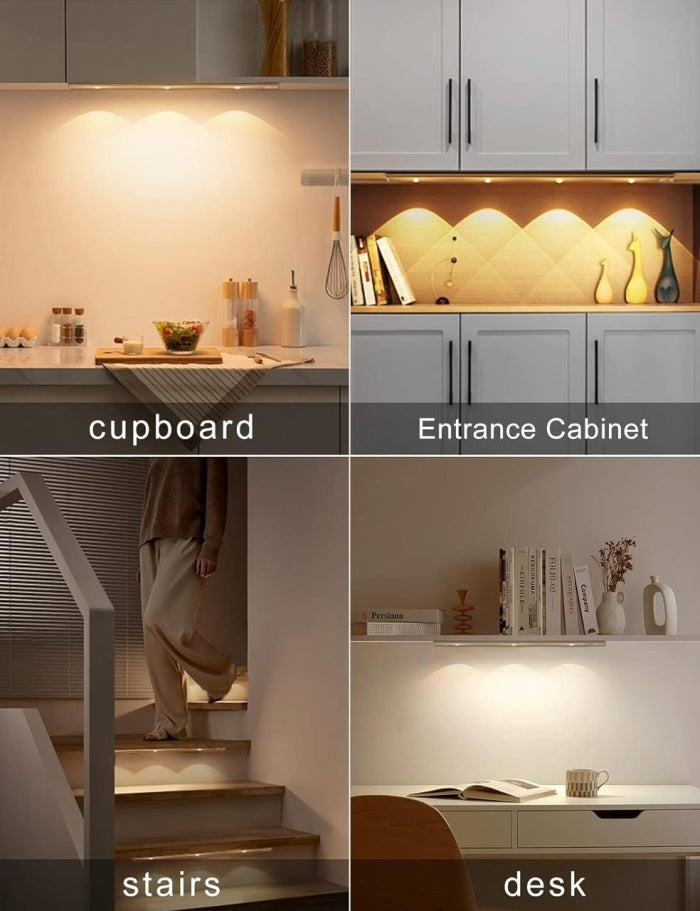 Lampe LED À Détecteur De Mouvement Avec 4 Ampoules Sans Fil Rechargeable