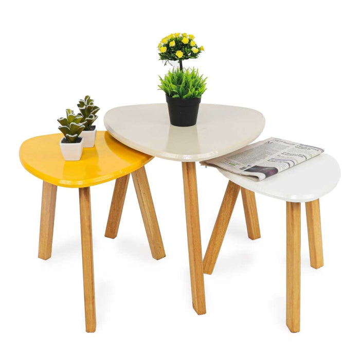 Série De 3 Tables Basses En Bois Laqué