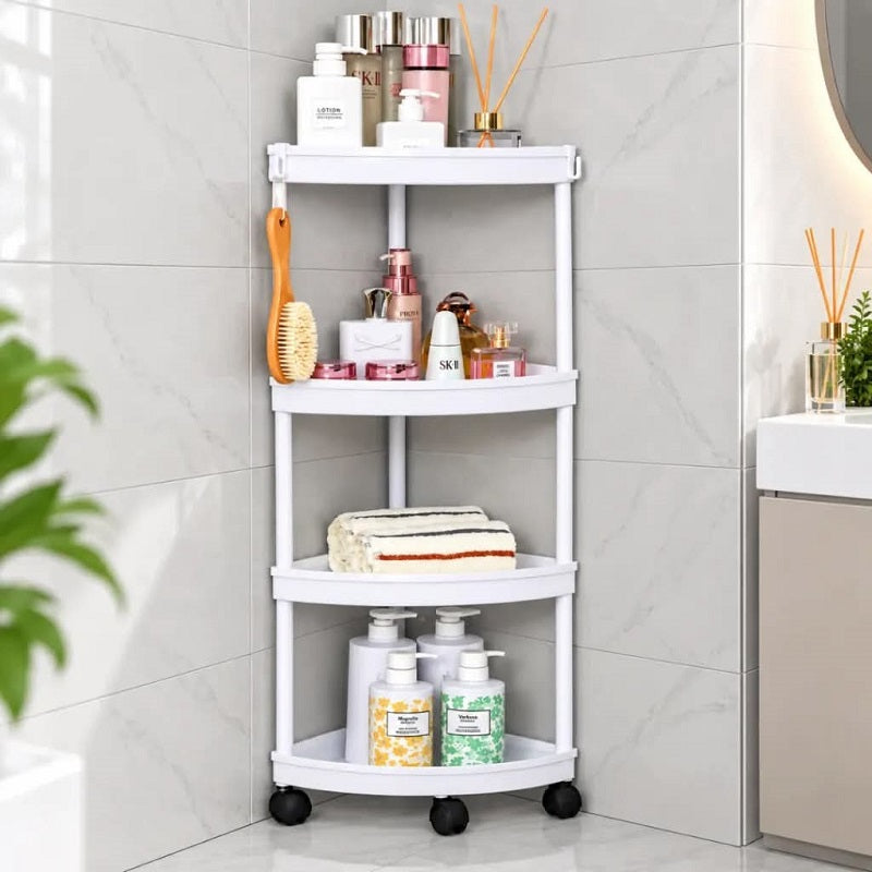 Etagère D'angle Pour Salle De Bain- Blanc