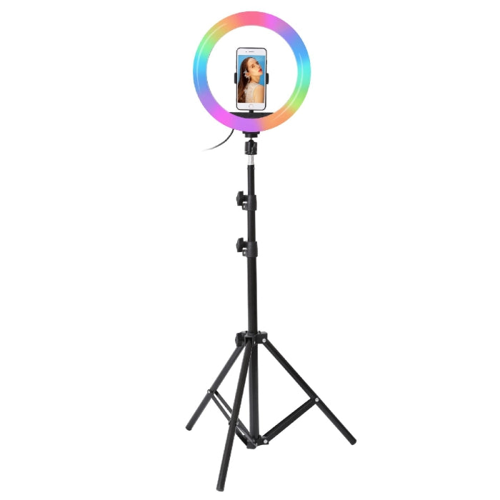 Ring Light RGB Avec Support Téléphone De Diamètre 33 Cm Trépied 2 M