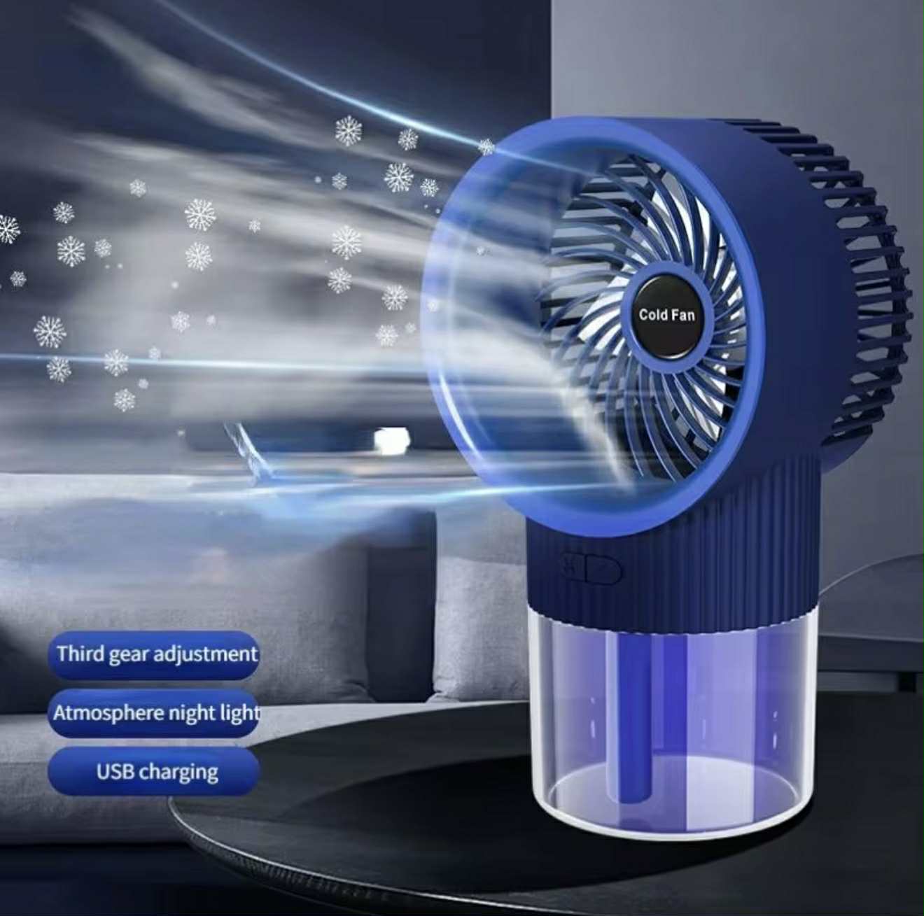 Ventilateur Portable Rechargeable avec Diffusseur et LED RGB