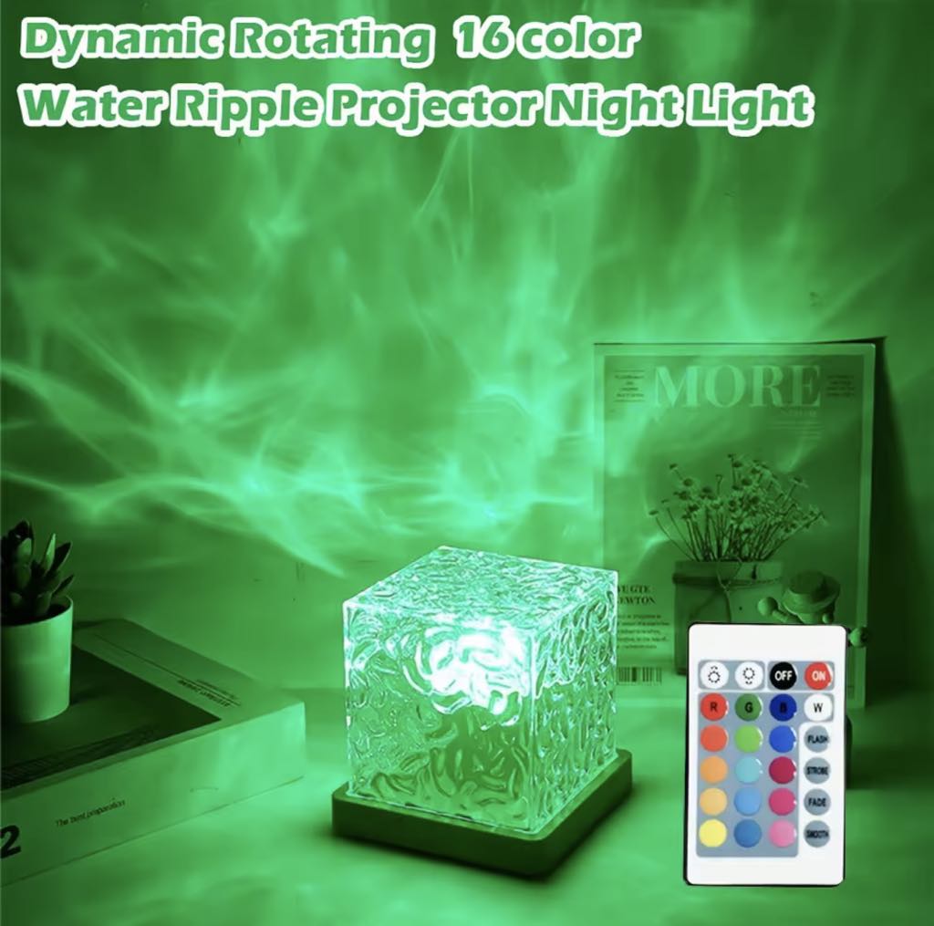 Lampe Projecteur à ondulation d'eau rotative RGB Tactile et avec télécommande