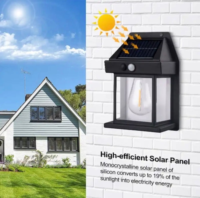 Applique Murale Avec Un Lampe Solaire Et Détecteur De Mouvement Étanche