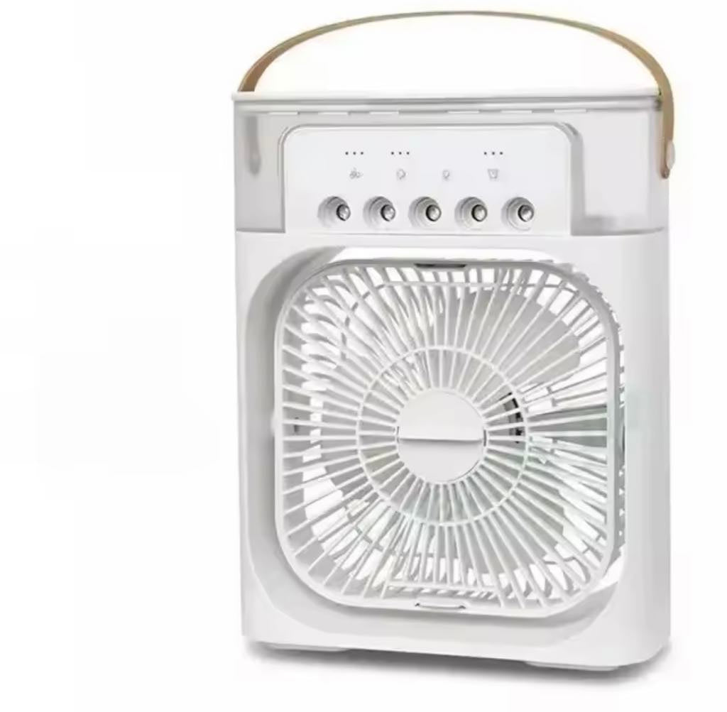 Climatiseur portable avec 3 vitesses de vent et 3 modes de pulvérisation avec veilleuse LED 7 couleurs
