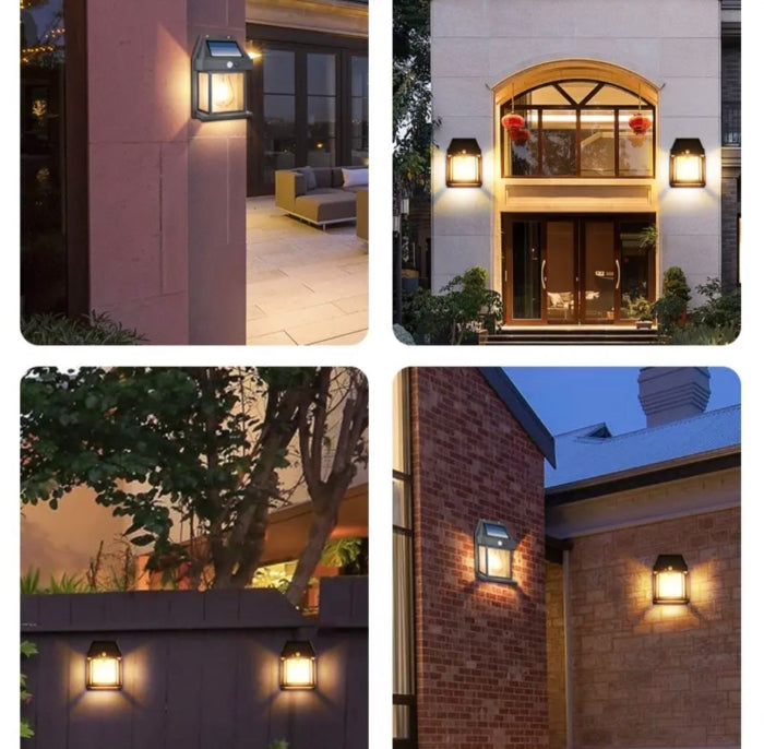 Applique Murale Avec Un Lampe Solaire Et Détecteur De Mouvement Étanche