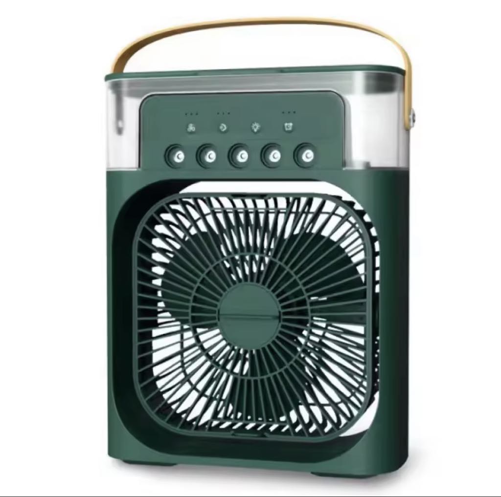 Climatiseur portable avec 3 vitesses de vent et 3 modes de pulvérisation avec veilleuse LED 7 couleurs
