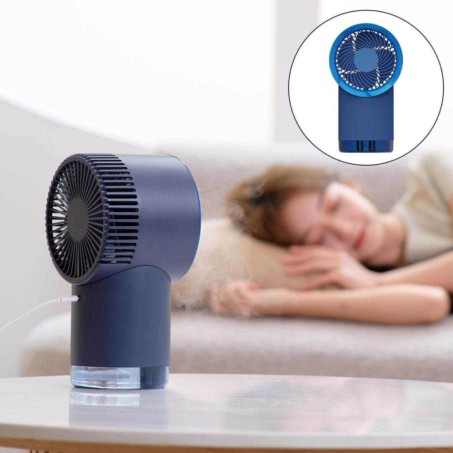 Ventilateur Refroidisseur d'Air Rechargeable avec Diffusseur et LED RGB