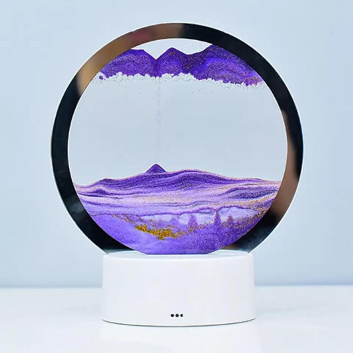 Art De Sable 3D Mobile En Verre Circulaire Avec Led RGB