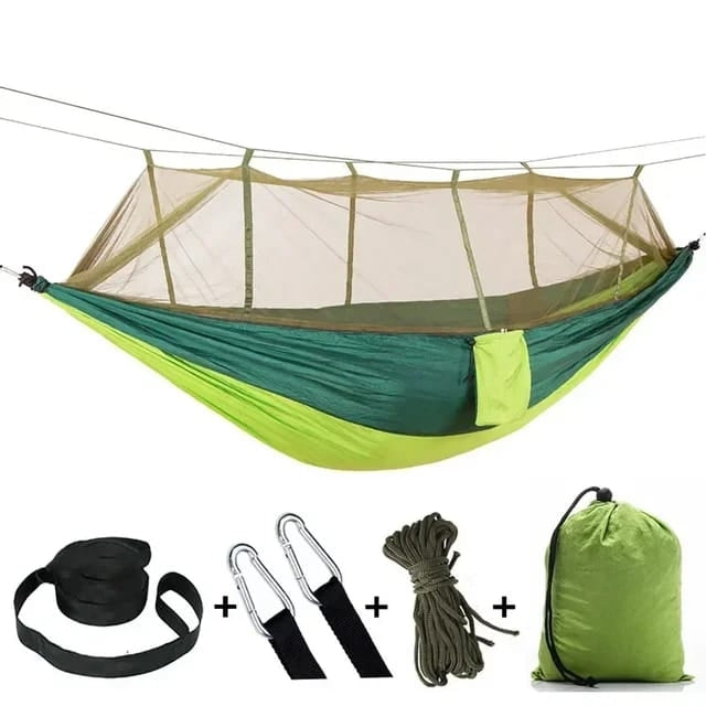 Ensemble De Hamac De Camping Multifonctionnel Et Pliable Avec Moustiquaire 260 X 140 Cm