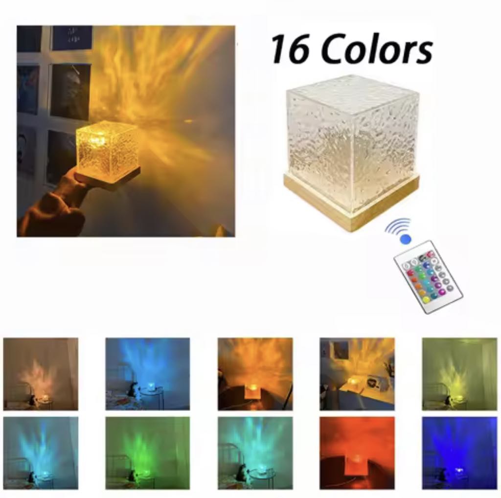 Lampe Projecteur à ondulation d'eau rotative RGB Tactile et avec télécommande