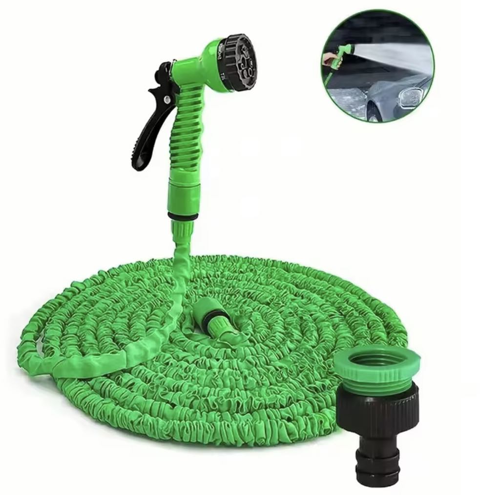 Tuyau D'Arrosage Extensible 15 Mètres Avec Pistolet D'arrosage Multifonction