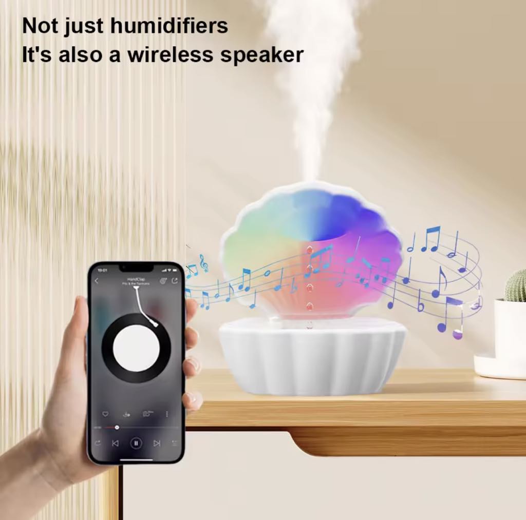 Diffuseur D'arômes , Anti-Gravité avec Haut-parleur Bluetooth et lumière RGB
