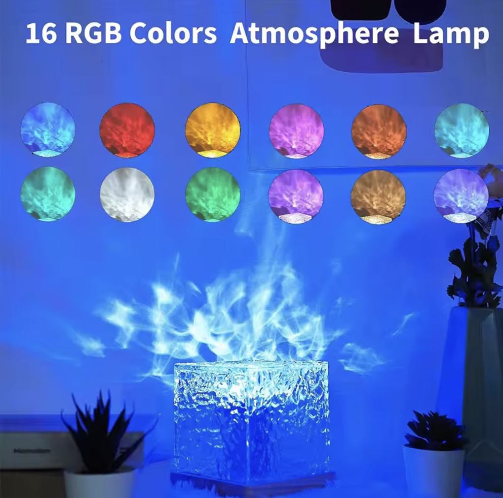 Lampe Projecteur à ondulation d'eau rotative RGB Tactile et avec télécommande
