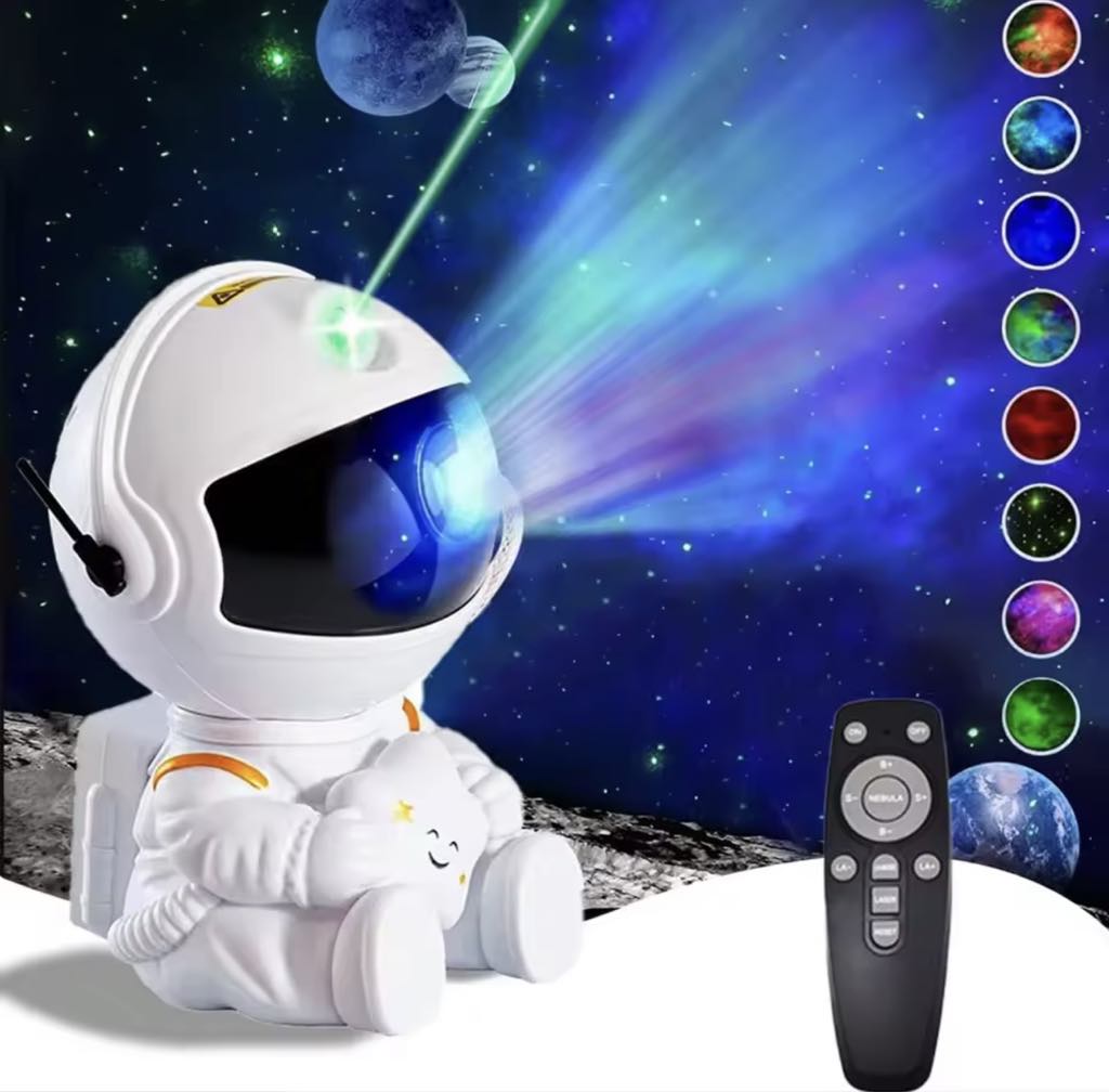 Jeux De Lumière Forme Robot En Blanc - Astronaute Projection Galaxy