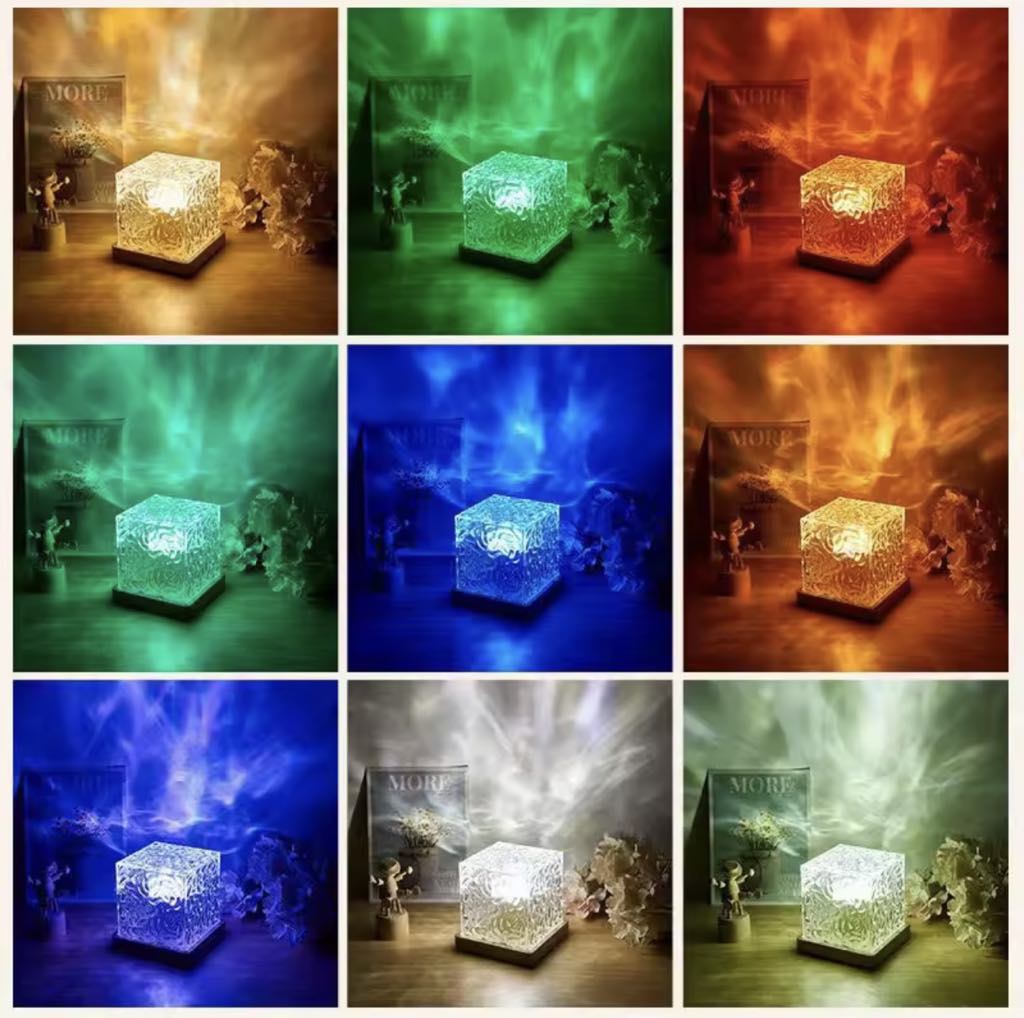 Lampe Projecteur à ondulation d'eau rotative RGB Tactile et avec télécommande