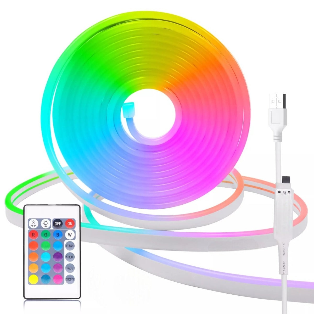 Ruban LED RGB Néon 5M USB Avec Télécommande