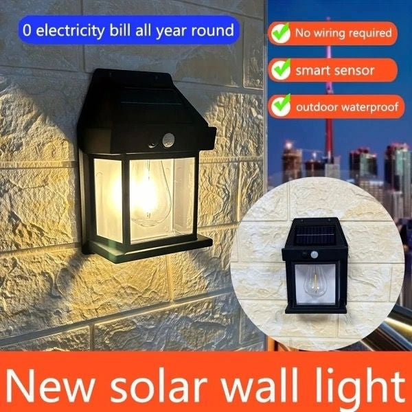 Applique Murale Avec Un Lampe Solaire Et Détecteur De Mouvement Étanche