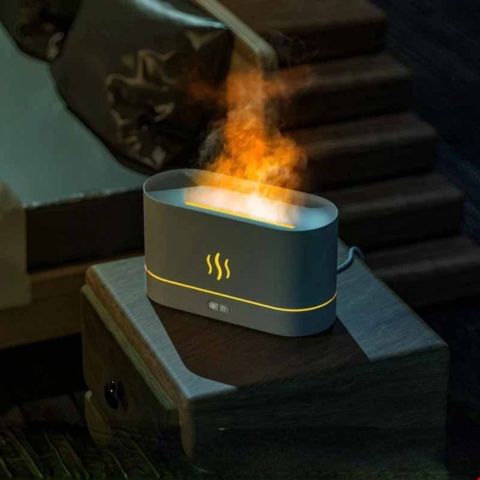 Diffuseur D'arômes Blanc Effet Flamme