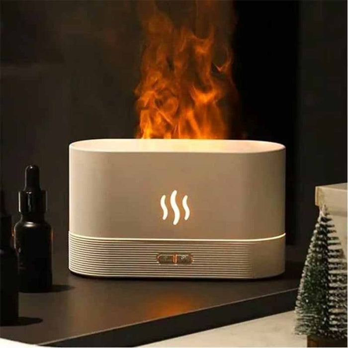Diffuseur D'arômes Blanc Effet Flamme