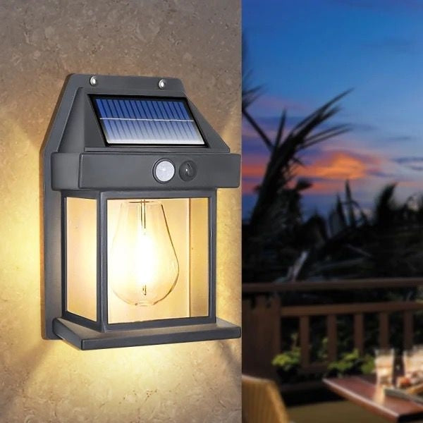 Applique Murale Avec Un Lampe Solaire Et Détecteur De Mouvement Étanche