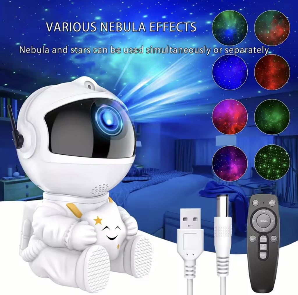 Jeux De Lumière Forme Robot En Blanc - Astronaute Projection Galaxy