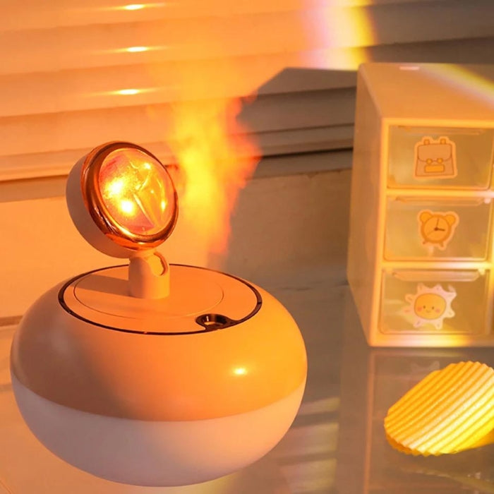 Lampe De Coucher De Soleil Rechargeable Avec Diffuseur D'huile Essentielles