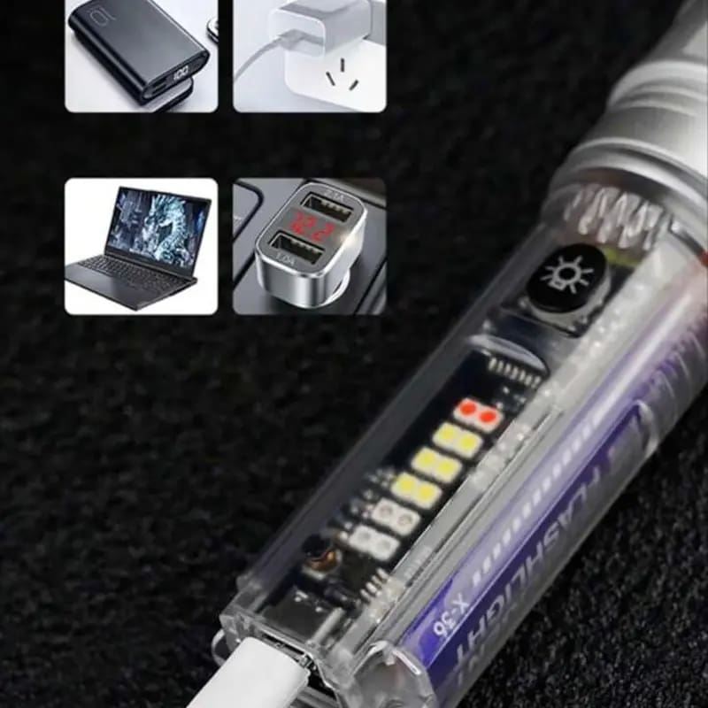 Lampe torche led haute puissance détecteur uv avec clip 8 modes