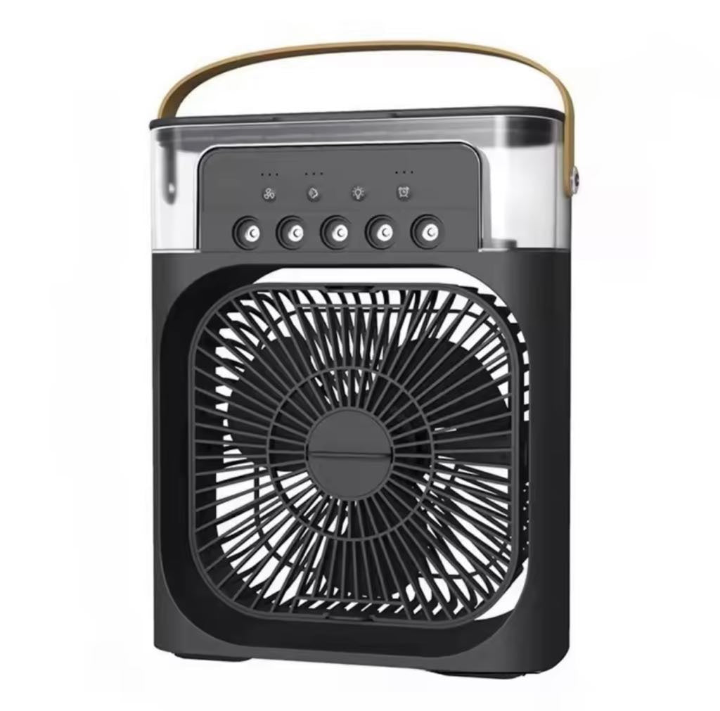 Climatiseur portable avec 3 vitesses de vent et 3 modes de pulvérisation avec veilleuse LED 7 couleurs