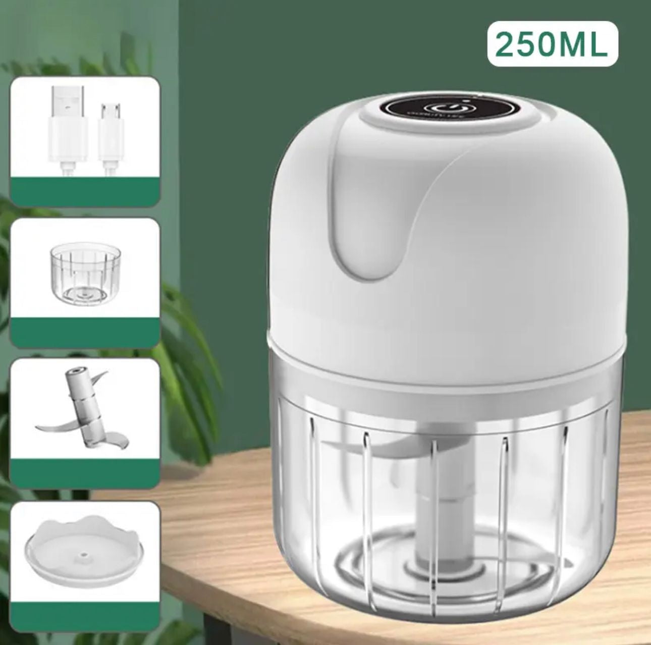 Mini hachoir électrique rechargeable avec câble USB 250 ML