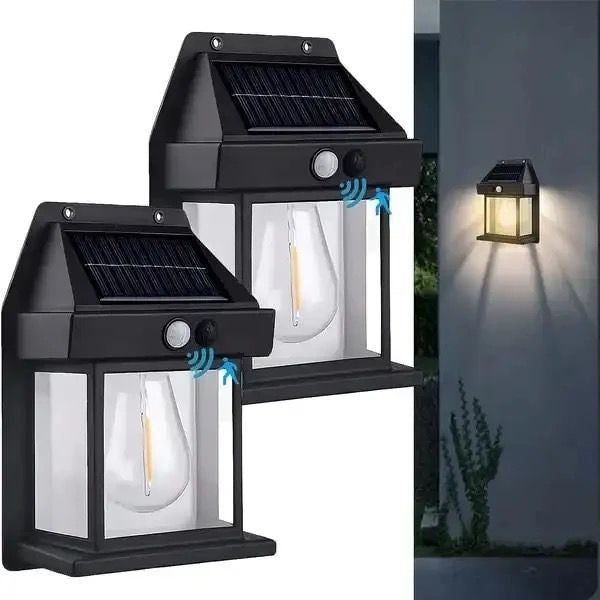 Applique Murale Avec Un Lampe Solaire Et Détecteur De Mouvement Étanche
