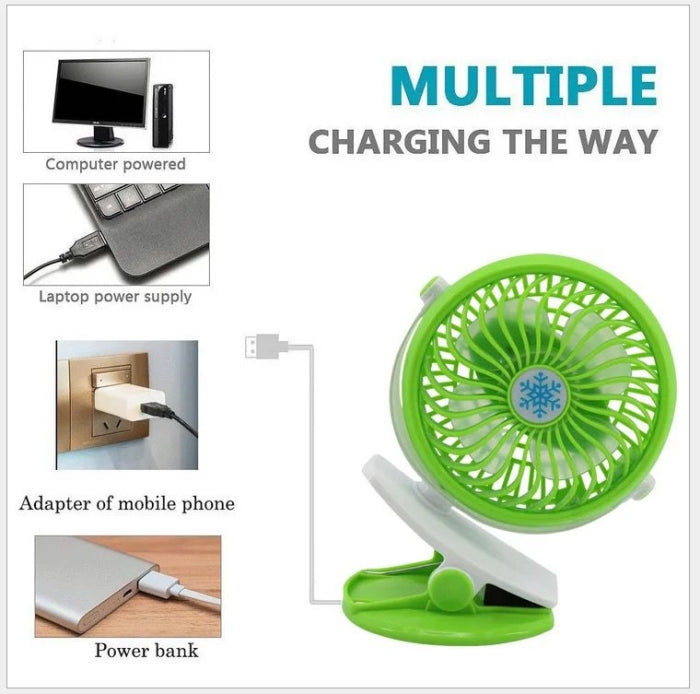 Ventilateur Sans Fils Portable Rotatif Et Rechargeable