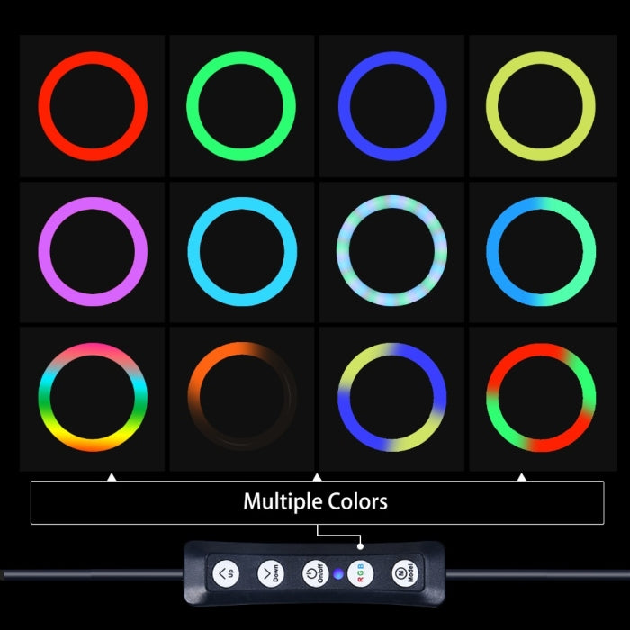 Ring Light RGB Avec Support Téléphone De Diamètre 33 Cm Trépied 2 M