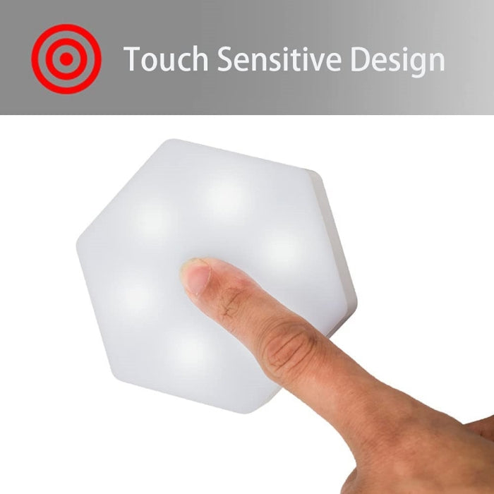 Panneau De 6 LED Mural Intelligent Lumières Hexagonales Contrôle Tactile Et Avec Télécommande 16 Couleurs