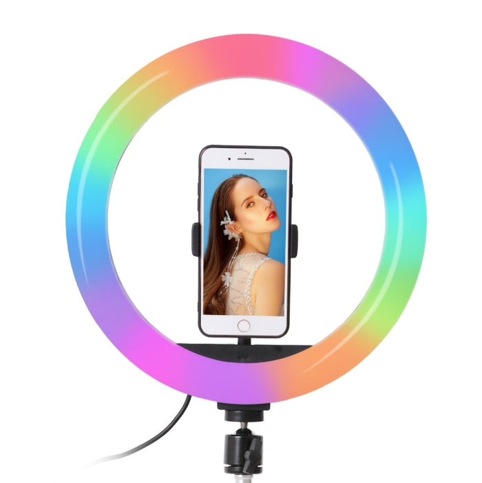Ring Light RGB Avec Support Téléphone De Diamètre 33 Cm Trépied 2 M