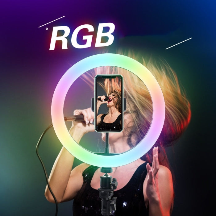 Ring Light RGB Avec Support Téléphone De Diamètre 33 Cm Trépied 2 M