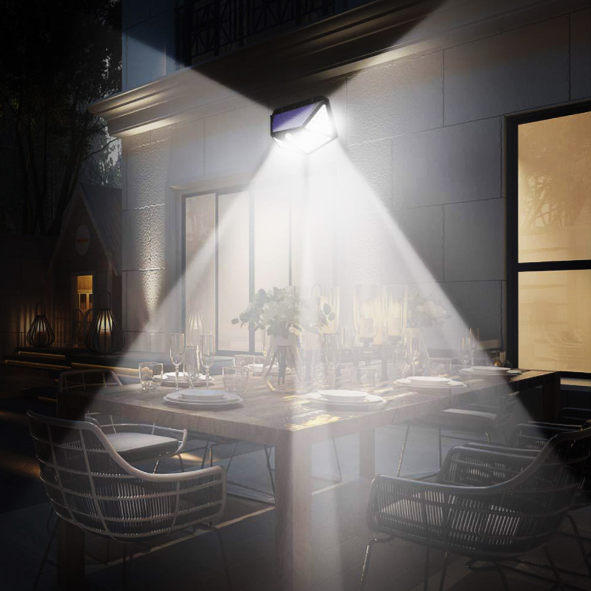 Lampe solaire extérieur Avec Détecteur de Mouvement 100 Led