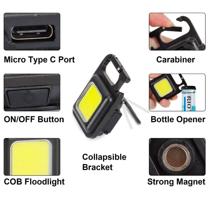 Lampe De Poche Et Porte-Clés Rechargeable 6 W