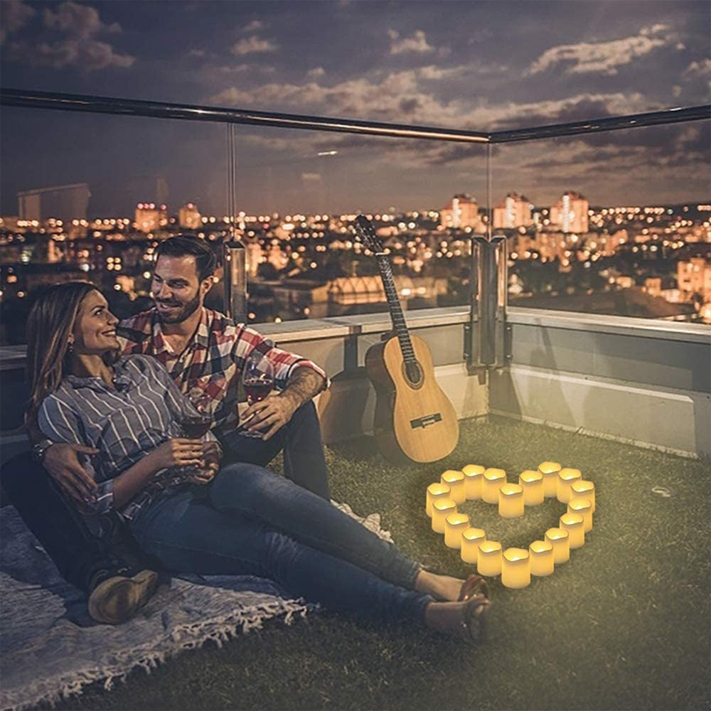 Chandelles électroniques 12 pièces romantiques pour mariage et fête sans flamme à LED