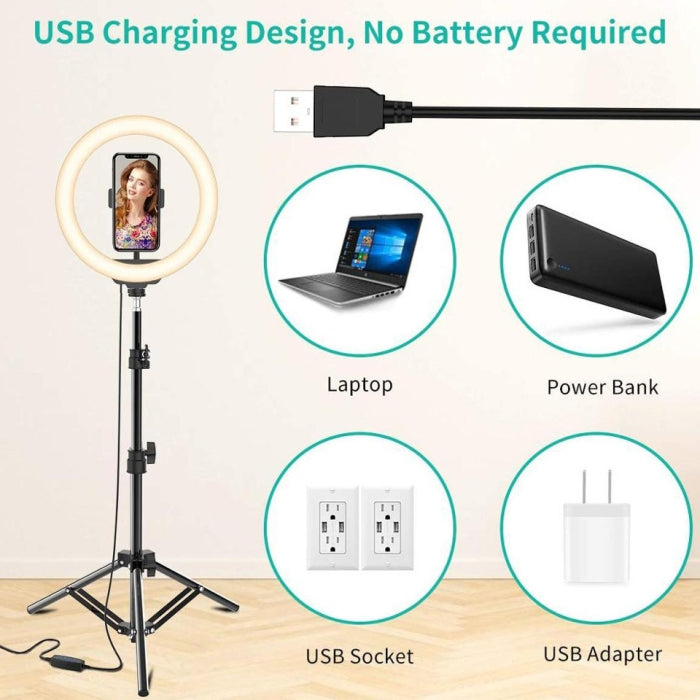 Ring Light RGB Avec Support Téléphone De Diamètre 33 Cm Trépied 2 M